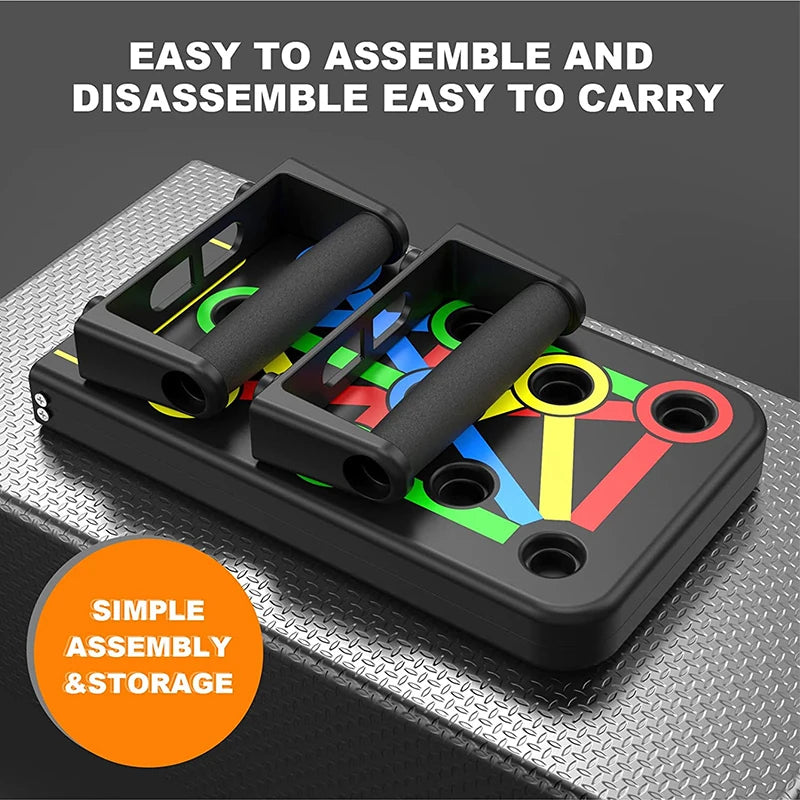 Folding Push-Up Board Multi-Mode Adjustable with Chest Abdomen Back Partition Core Muscle Exerciser