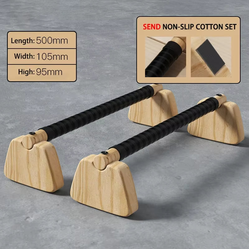 Wood Parallettes Bar for Floor Push up Bar Calisthenics Exercise Equipment for Home