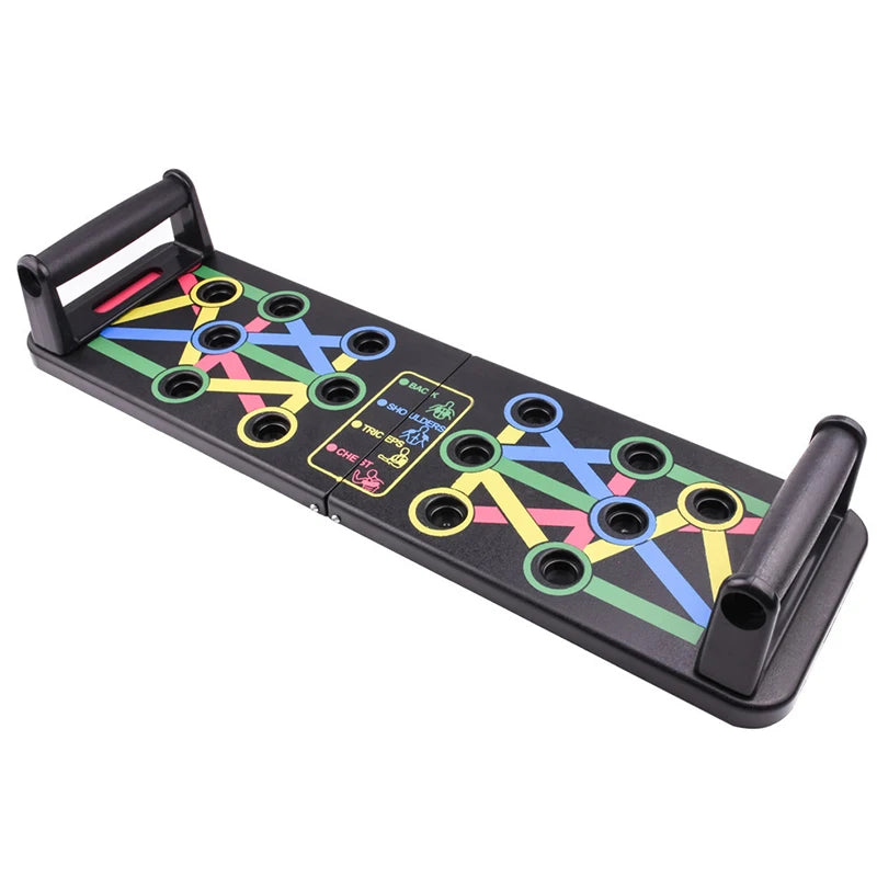 Folding Push-Up Board Multi-Mode Adjustable with Chest Abdomen Back Partition Core Muscle Exerciser