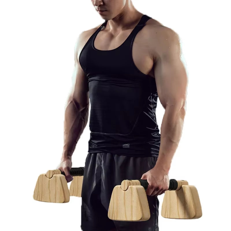Wood Parallettes Bar for Floor Push up Bar Calisthenics Exercise Equipment for Home