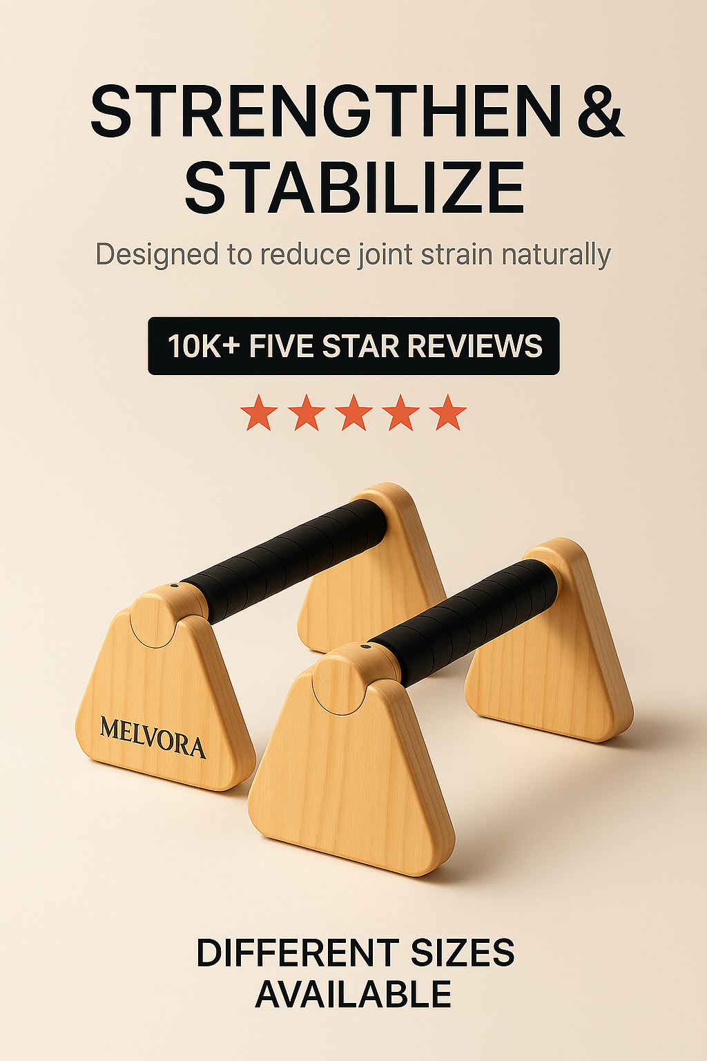 Wood Parallettes Bar for Floor Push up Bar Calisthenics Exercise Equipment for Home