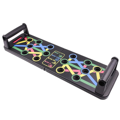 Folding Push-Up Board Multi-Mode Adjustable with Chest Abdomen Back Partition Core Muscle Exerciser